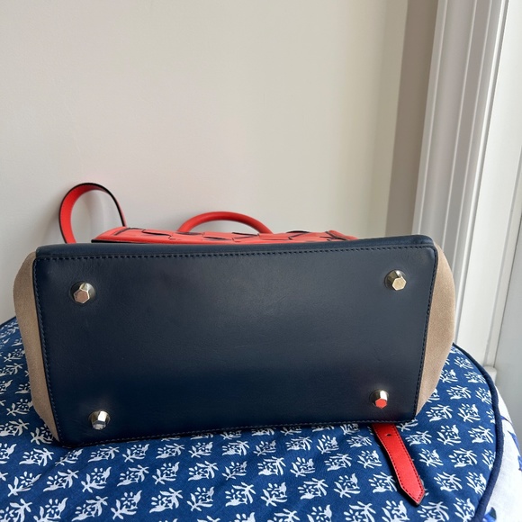 Welden Saunter Leather Suede Handbag Tri-Color Artisian Leatherwork - Picture 2 of 16